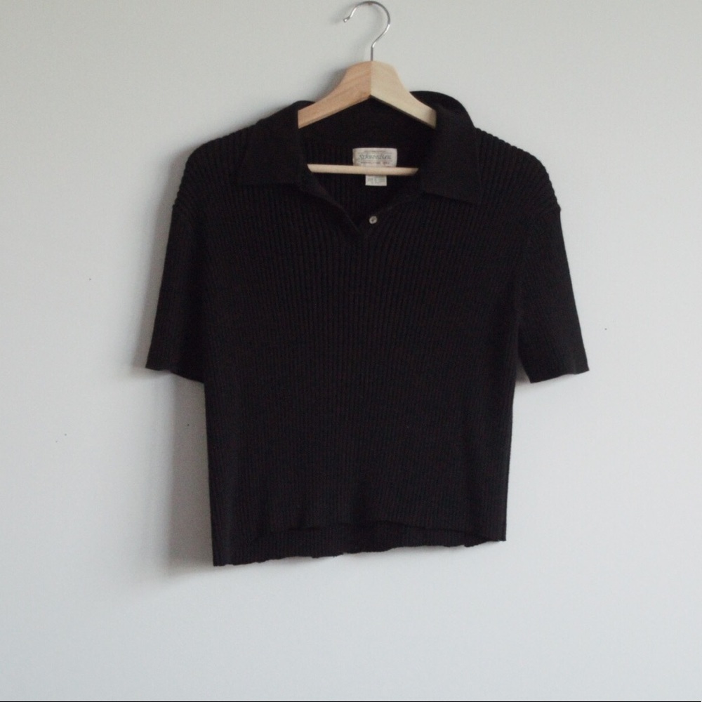 cropped collared shirt